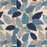 Tkanin dekoracyjna Half panama duże liście – błękit/naturalny,  thumbnail number 1
