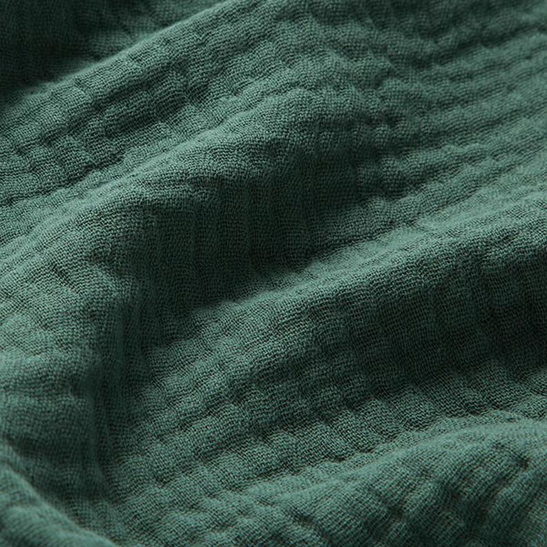 GOTS Trójwarstwowy muślin bawełniany – ciemna zieleń,  image number 3