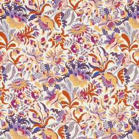 Dżersej wiskozowy kwiaty i ornamenty | Katia Fabrics – krem/lawendowy, 