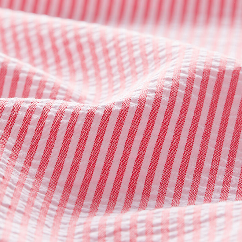 Kora Mieszanka z bawełną paski – czerwień/mleczna biel,  image number 2
