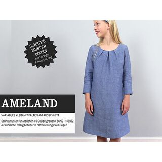 AMELAND sukienka z zakładkami przy dekolcie | Studio Przycięcie na wymiar | 86-152, 