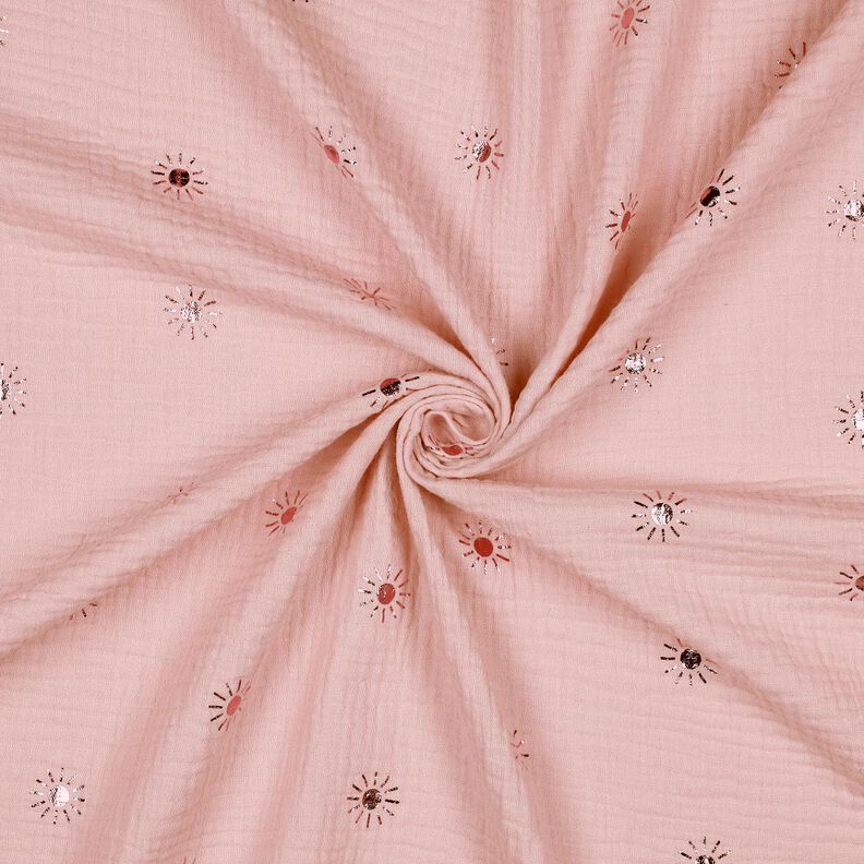 Muślin / Tkanina double crinkle słońca Nadruk foliowy | Poppy Fabrics – jasny brudny róż/pastelowy, image number 3