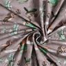 Dżersej bawełniany akwarelowe smoki nadruk cyfrowy – ciemny szarobrązowy,  thumbnail number 3
