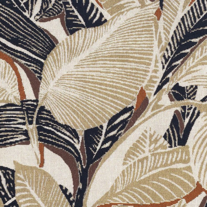 Tkanin dekoracyjna Half panama splecione liście – naturalny/jasny khaki, image number 5