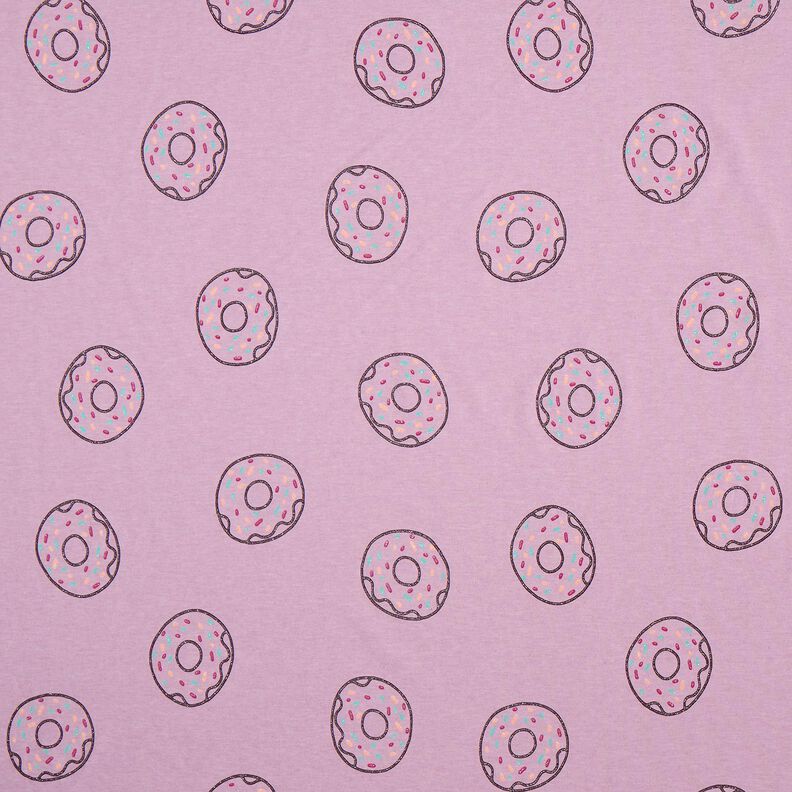 Dżersej bawełniany brokatowe pączki | by Poppy – pastelowy fiolet,  image number 1