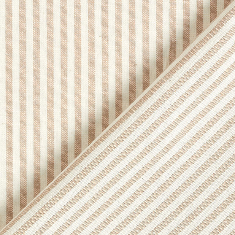 Mieszanka bawełny z wiskozą paski – beż/mleczna biel,  image number 4