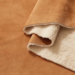 Welur z podszewką z futra Sherpa – cynamon, 