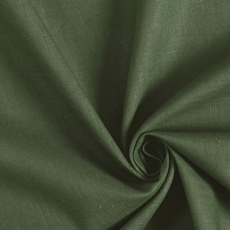 Tkanina lniana mieszanka ramii, średnia – zielony jodłowy,  image number 1