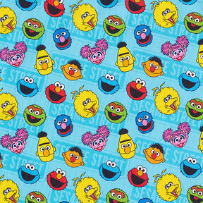Popelina bawełniana Tkanina na licencji Ulica Sezamkowa | Sesame Workshop – turkus, 