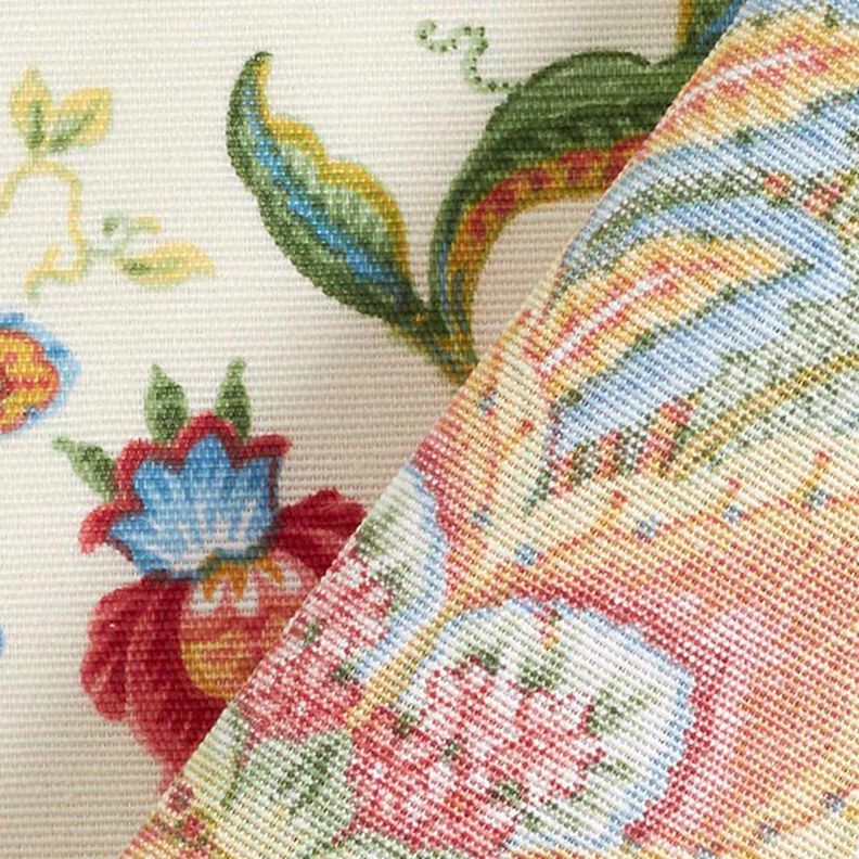 Tkanina dekoracyjna płótno orientalne ornamenty kwiatowe 280 cm – naturalny/zieleń,  image number 4