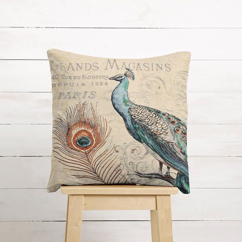 Panel dekoracyjny Gobelin paw &ndash; jasnobeżowy/błękit,  image number 6