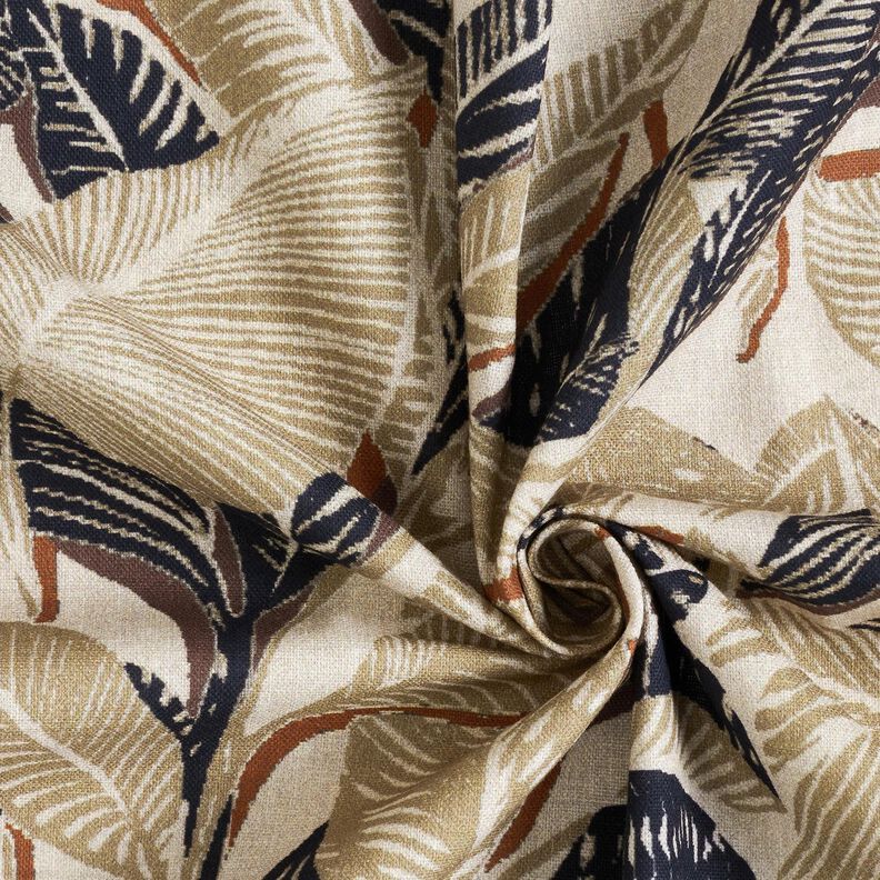 Tkanin dekoracyjna Half panama splecione liście – naturalny/jasny khaki, image number 3