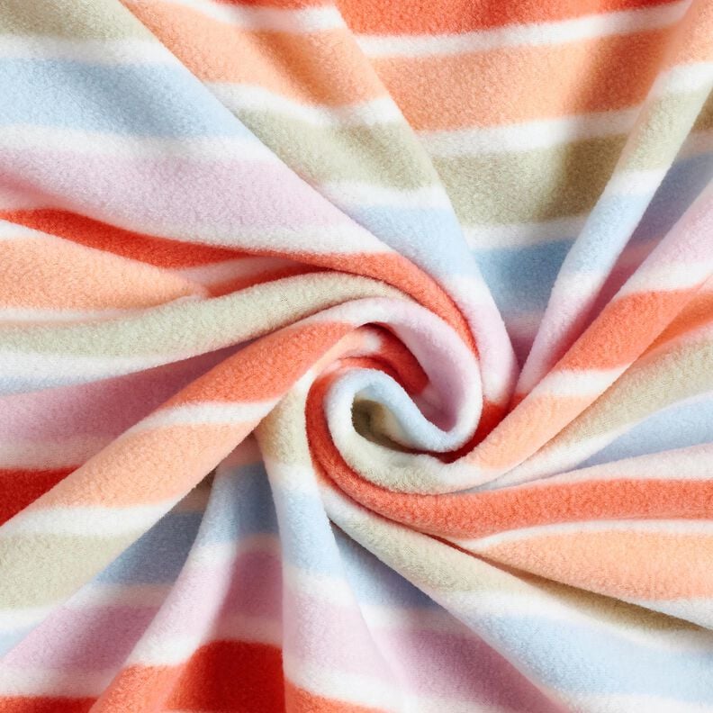 Polar antypilingowy kolorowe paski – biel,  image number 3