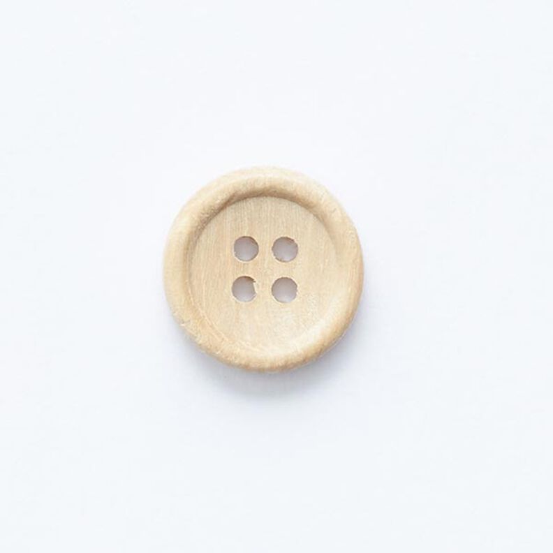 Guzik drewniany, 4 dziurki  – beż,  image number 1