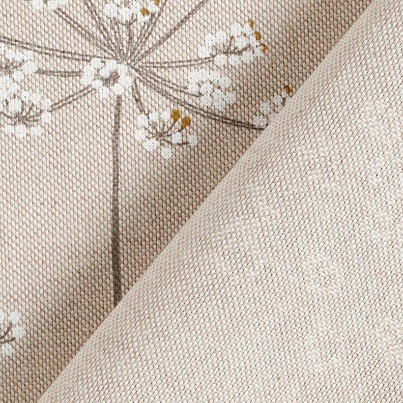 Tkanin dekoracyjna Half panama kwiat barszczu – naturalny/biel,  image number 5