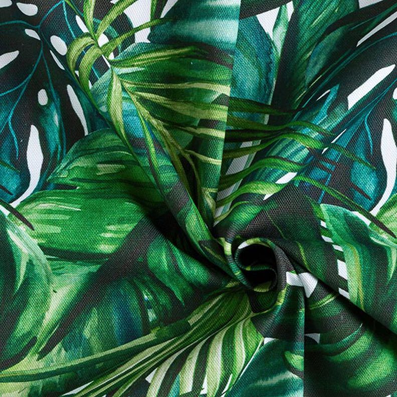 Tkanina dekoracyjna half panama liście palmowe – zieleń,  image number 3