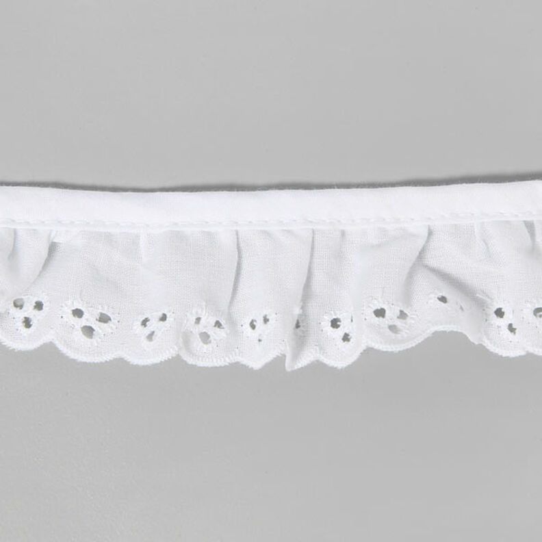 Koronkowa falbanka Haft – biały,  image number 1