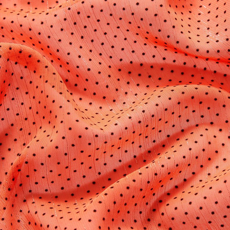 Szyfon w błyszczące paski i kropeczki – pomarańcza,  image number 2