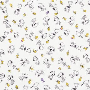 Popelina bawełniana tkanina na licencji Snoopy i Woodstock | Peanuts ™ – biel, 