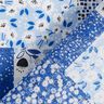 Tkanina bawełniana Kreton o wyglądzie patchworku – biel/błękit,  thumbnail number 3