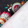 Aksamit dekoracyjny abstrakcyjne kwiaty – czerń/turkus,  thumbnail number 5