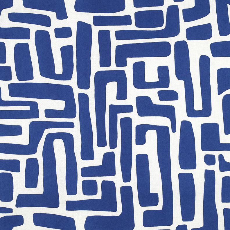 Bawełna powlekana abstrakcyjny – błękit królewski/mleczna biel,  image number 1