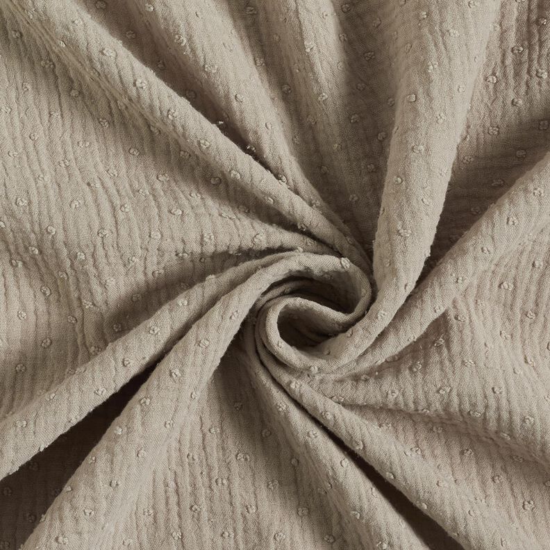 Muślin / Tkanina double crinkle dobby – beż,  image number 3