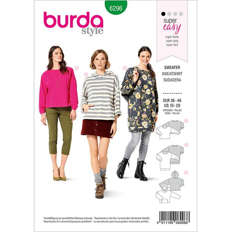 Bluza, Burda 6296 | 36-46,  image number 1
