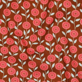 Popelina bawełniana letnie kwiatki | Poppy Fabrics – homar/brąz, 