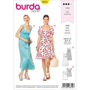 Sukienka, Burda 6312 | 32 - 44, 