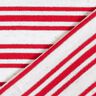 Dżersej wiskozowy w nieregularne błyszczące paski – mleczna biel/czerwień,  thumbnail number 4