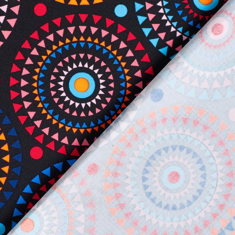 Materiał na kostiumy kąpielowe mandala – czarnoniebieski/ognista czerwień | Resztka 100cm, image number 4