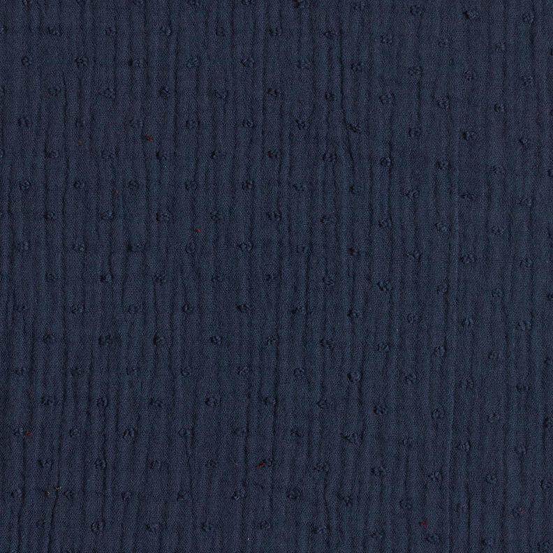 Muślin / Tkanina double crinkle dobby – granat, image number 1