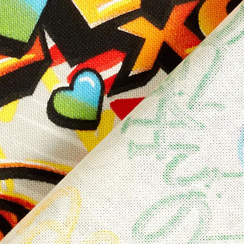 Tkanin dekoracyjna Half panama graffiti – srebrnoszary, image number 3
