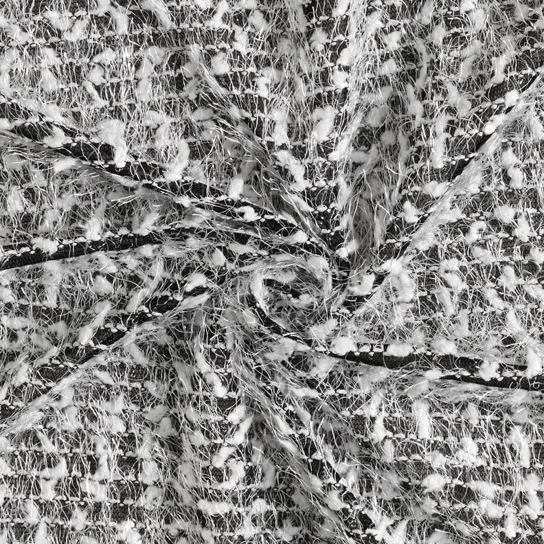 Dzianina swetrowa z efektowną przędzą &ndash; czerń/biel,  image number 5