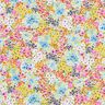 Tkanina bawełniana Popelina kolorowe kwiaty – lawendowy/błękit,  thumbnail number 1