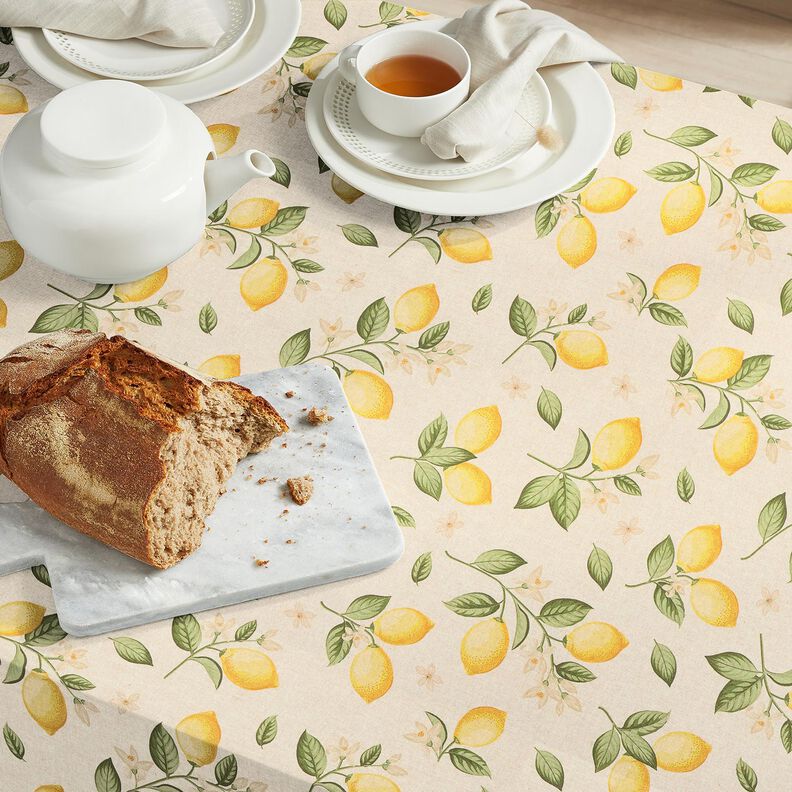 Tkanin dekoracyjna Half panama cytryna zwyczajna – naturalny/żółć,  image number 6