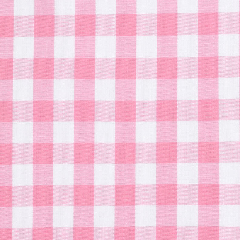Tkanina bawełniana Kratka Vichy 1,7 cm – róż/biel,  image number 1
