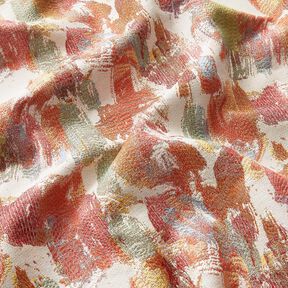 Tkanin dekoracyjna Gobelin sztuka abstrakcyjna – jasnobeżowy/jasny jagodowy, 