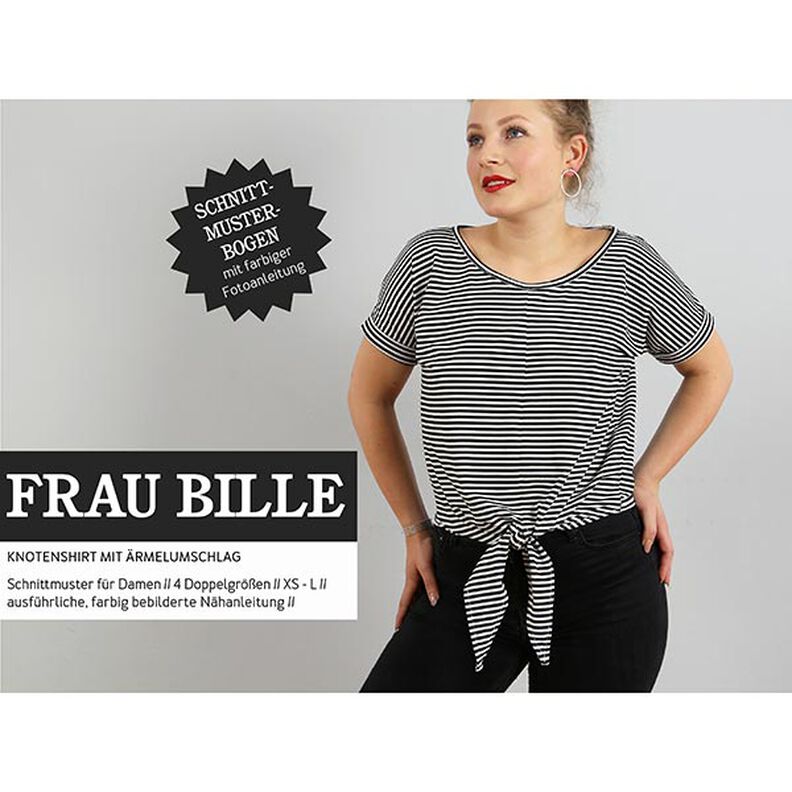FRAU BILLE – luźna koszula z wiązaniem i wywiniętymi mankietami, Studio Schnittreif  | XS -  L,  image number 1