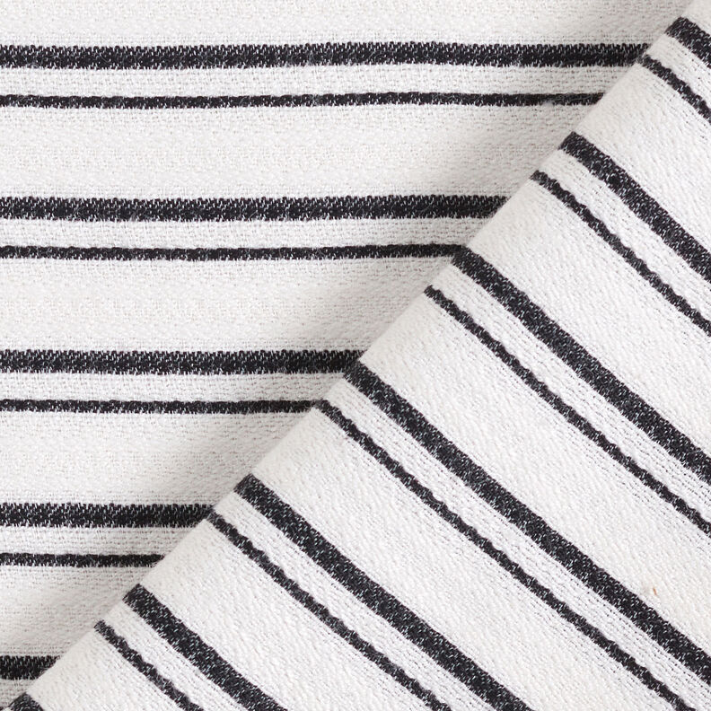 Tkanina na bluzki krepa w nieregularne paski – biel/czerń,  image number 5