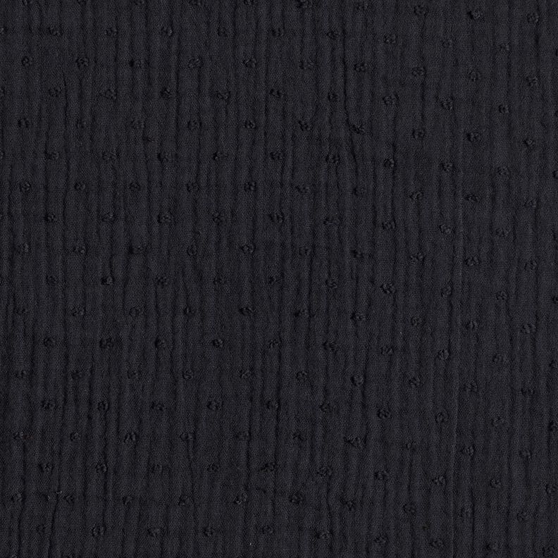 Muślin / Tkanina double crinkle dobby – czerń,  image number 1