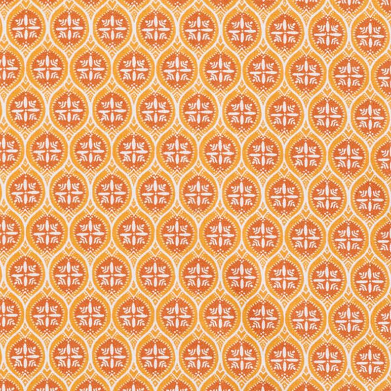 Tkanina bawełniana kreton Ornamenty na płytkach – pomarańcza,  image number 1
