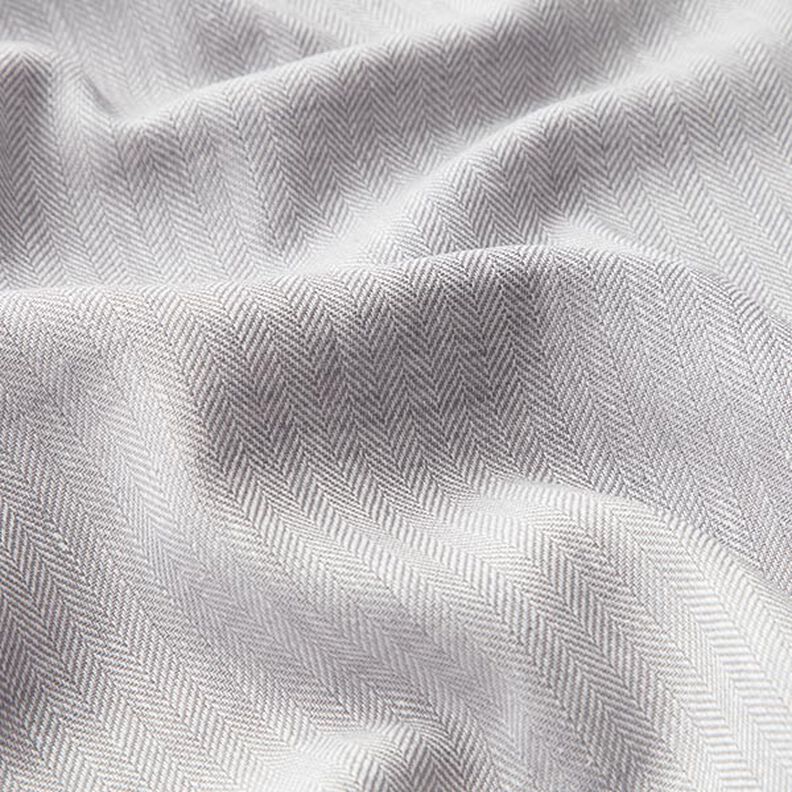 Mieszanka lnu i bawełny w jodełkę – jasnoszary,  image number 2