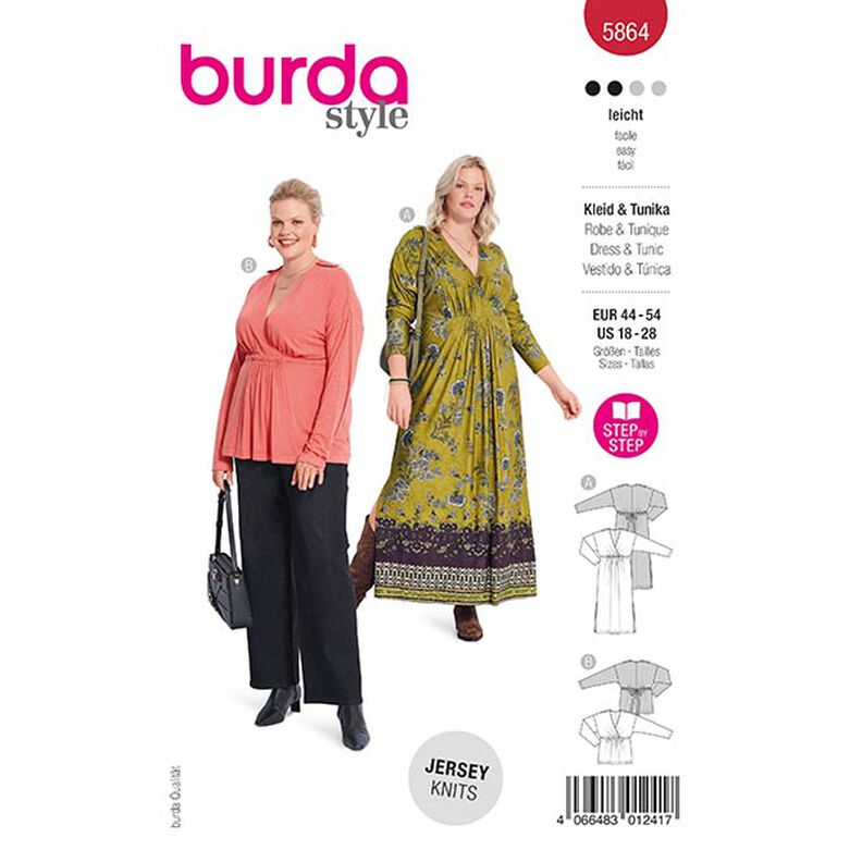 Sukienka / Tunika Plus-Size | Burda 5864 | 44-54,  image number 1