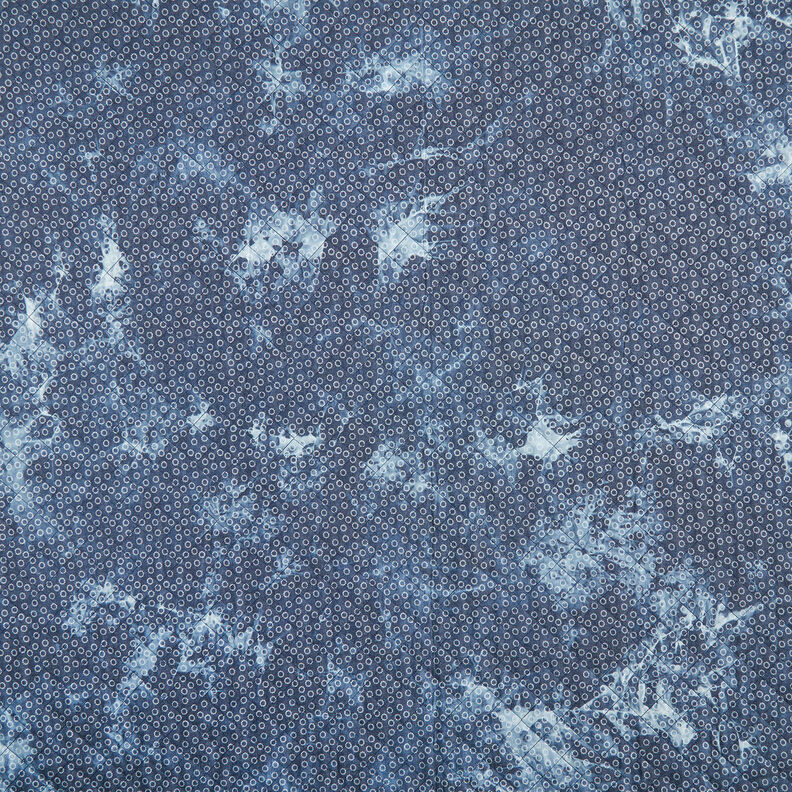 Tkanina pikowana chambray w batikowe kwiaty – dżins,  image number 1