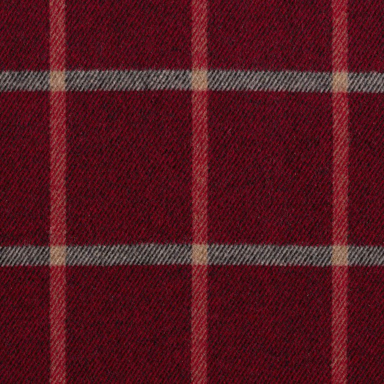 Materiał na płaszcze Duża krata – bordo/czerń,  image number 1