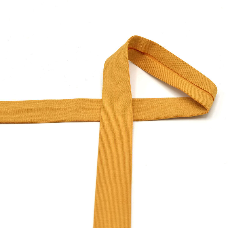 Taśma skośna Dżersej bawełniany [20 mm] – żółty curry,  image number 2