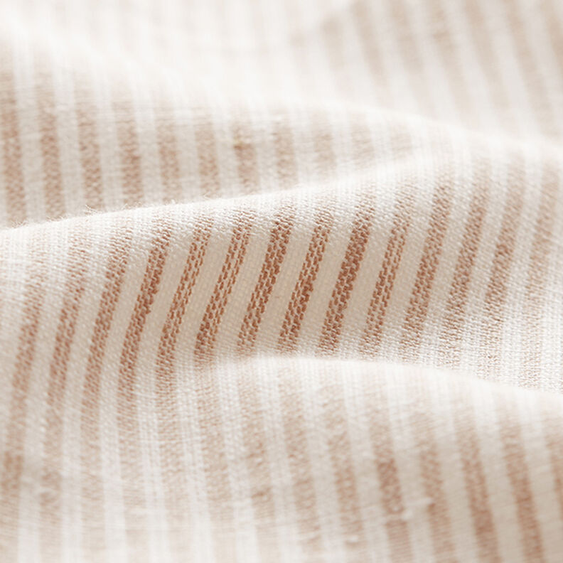 Mieszanka lnu i bawełny wąskie pasy – beż/mleczna biel,  image number 2