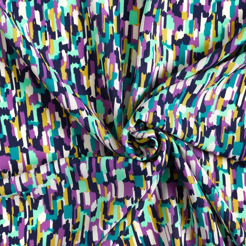 Krepa ze wzorem ślad&oacute;w pędzla &ndash; jasny miętowy/czerwona lilia,  image number 3